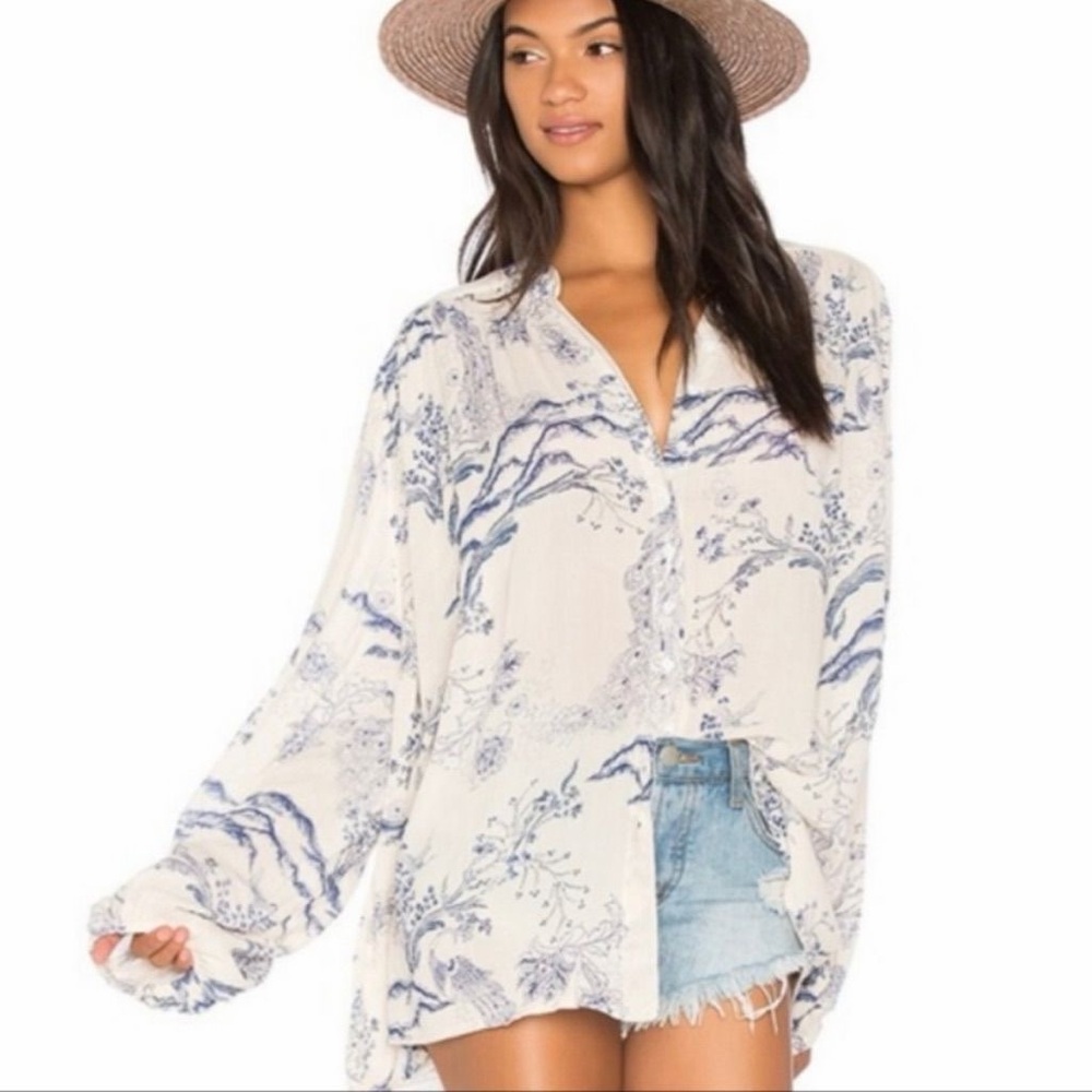 Free People Metallic Blooms Blouse. Size: Small - Picture 3 of 16